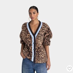 KBB by Kahlana Slouchy Cardigan - Tan Leopard Print
